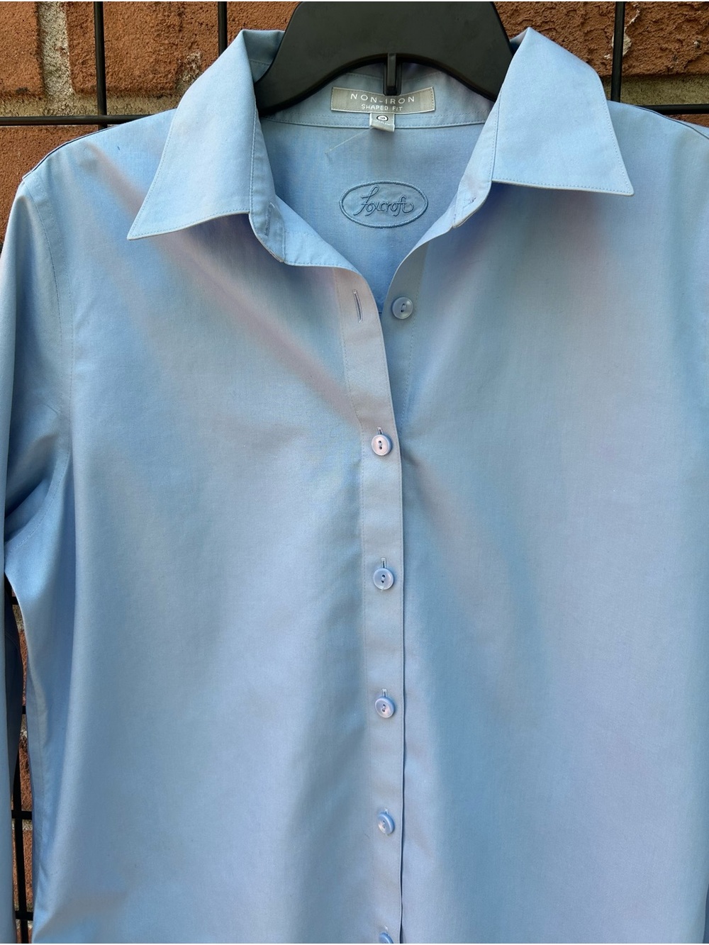 Foxcroft Pale Blue Women's Button-Down Shirt - Picture 2 of 3